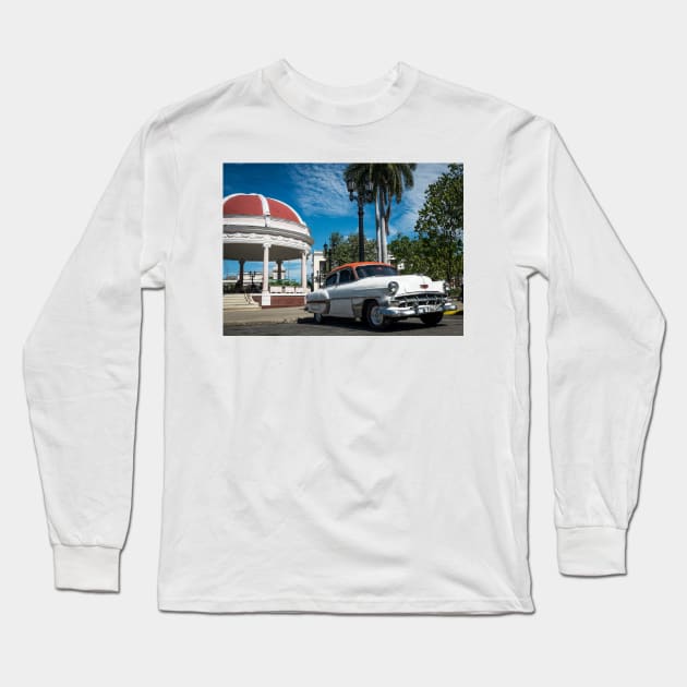 American car from the 50's in Havana, Cuba Long Sleeve T-Shirt by connyM-Sweden